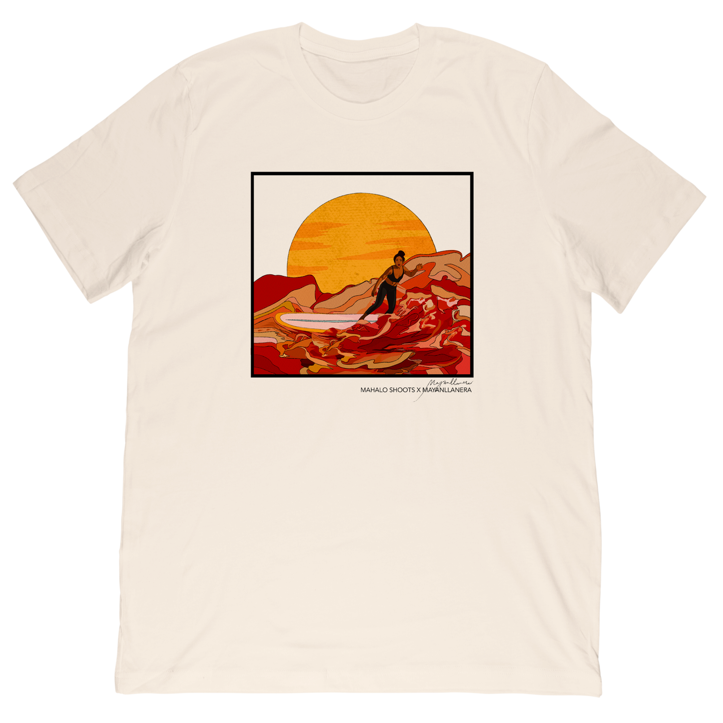 Mahalo Shoots X Mayan Llanera Wahine Waves Tee