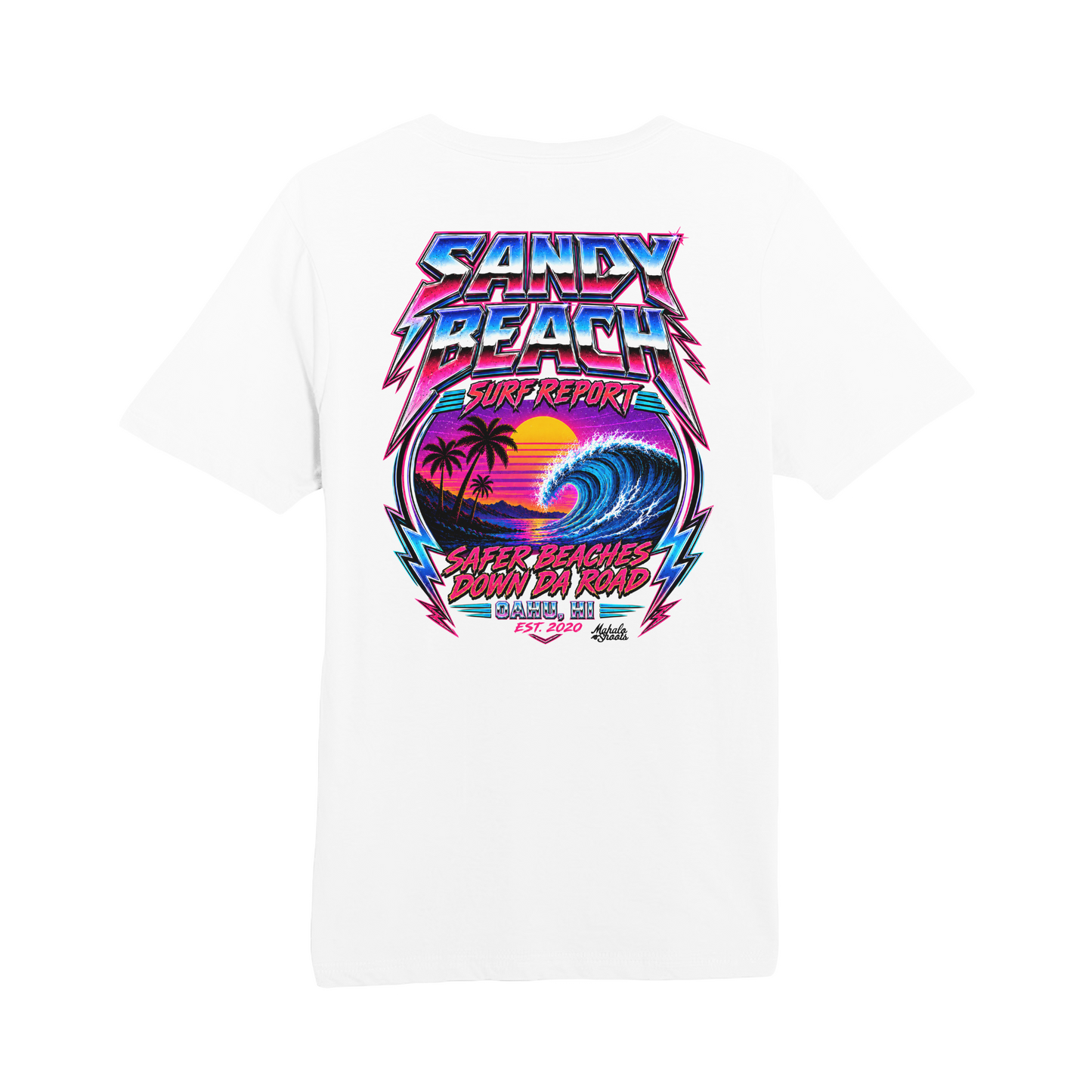 Mahalo Shoots x Sandy Beach Surf Report Retro Tee