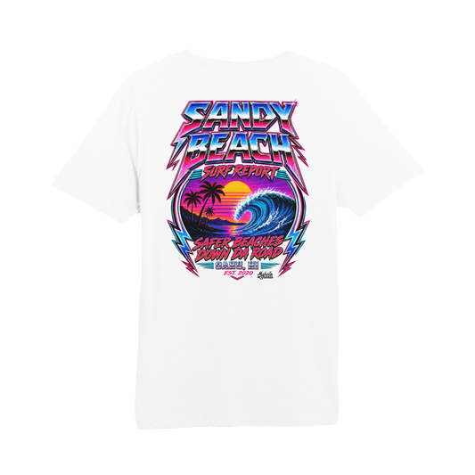 Mahalo Shoots x Sandy Beach Surf Report Retro Tee