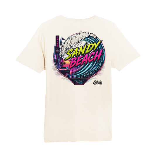 Mahalo Shoots x Sandy Beach Surf Report Neon Barrel Tee