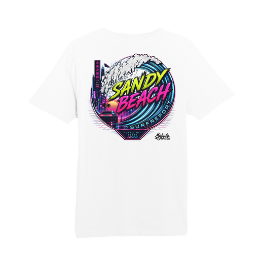 Mahalo Shoots x Sandy Beach Surf Report Neon Barrel Tee