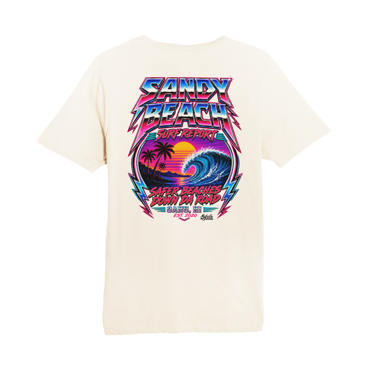 Mahalo Shoots x Sandy Beach Surf Report Retro Tee